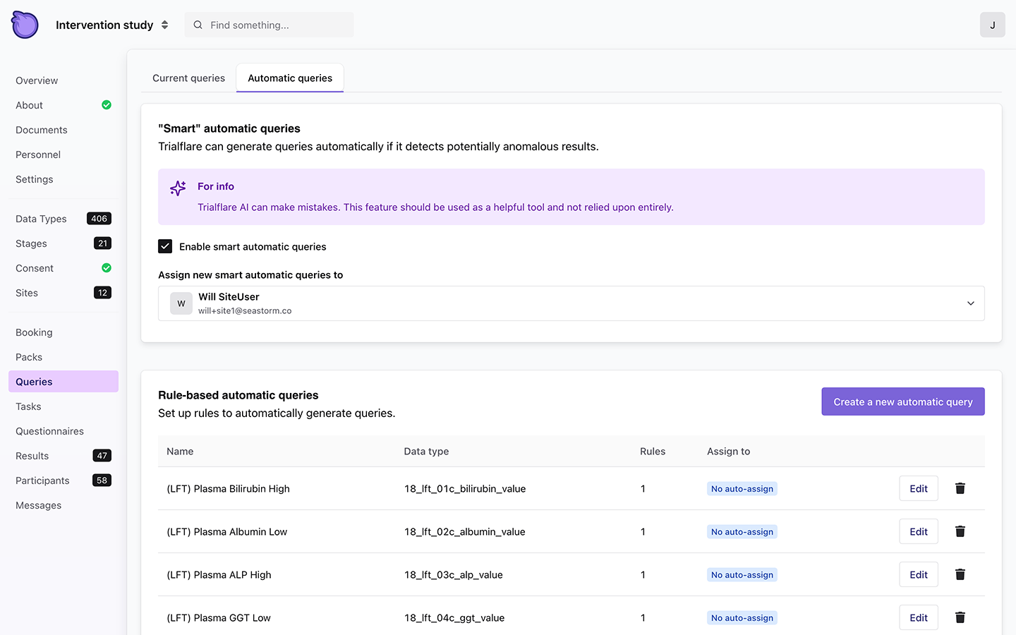 Trialflare automatic queries