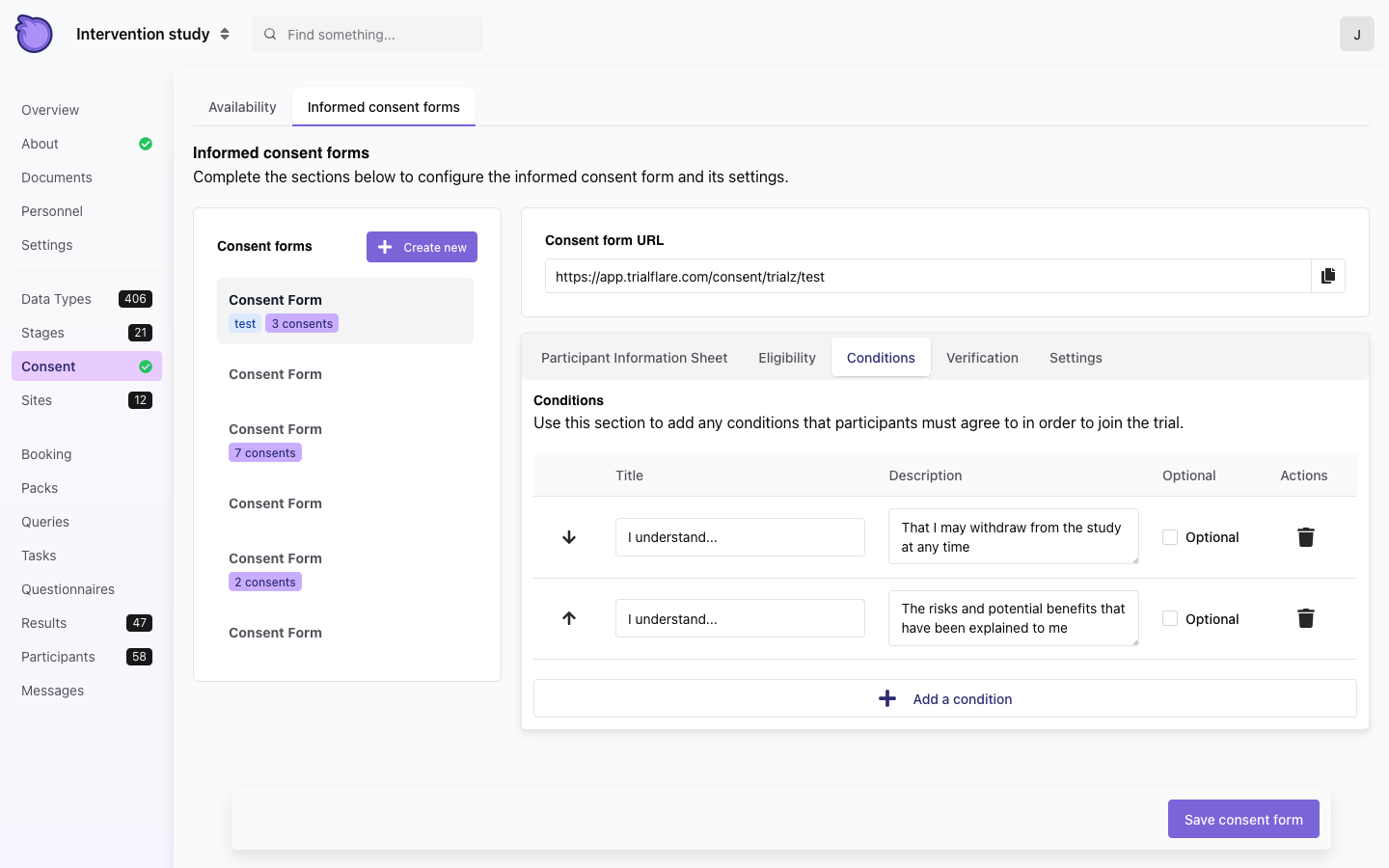 Trialflare eConsent signing